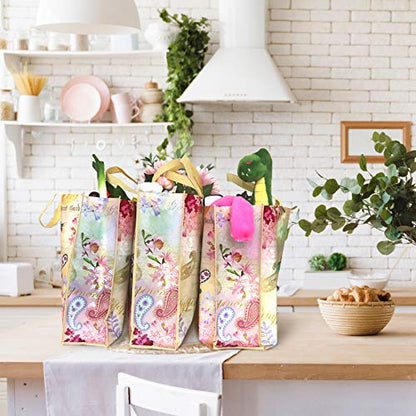 NymphFable Dragonfly Shopping Bags, 6 Pack Reusable Grocery Tote Bag 50LBS - color: Paisley Dragonfly