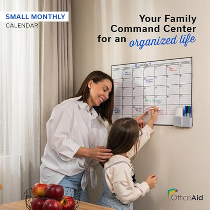 Small Dry Erase Calendar for Wall 17x26, Month Blank Kids Family Reusable Office, Classroom Schedule Monthly Planner Erasable Write, Rolled Whiteboard White Board, Calendar Dry Undated Erase for Wall - size: 26"W x 17"H