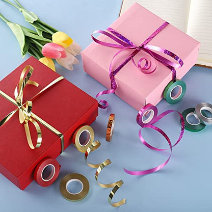 45 Roll Curling Ribbon for Gift Wrapping Shiny Ribbons Metallic Balloon Ribbon for Crafts Bows Presents Florist Wedding Party Festival Art Craft Decor, 11 Yards Per Roll, 3/16 Inch Wide 3/16" - Set3 - size: 3/16" - Set3