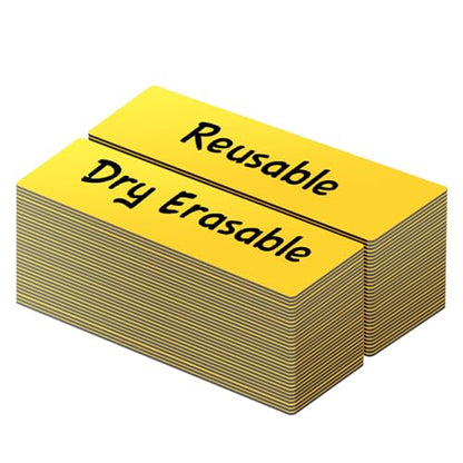LLPT Dry Erase Magnetic Labels 0.5" x 2" 50 Packs Yellow - color: Yellow, size: 0.5" x 2"