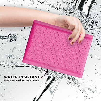 Yens Bulk Hot Pink Poly Bubble Mailers 8.5x12 200 Pack Usable 8.5x11 - color: Hot Pink, size: 8.5" x 12"