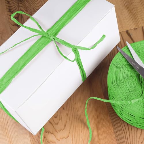 218 Yards Raffia Paper Craft Ribbon Packing Paper Twine, 1/4 Inch by 218 Yards - color: Green