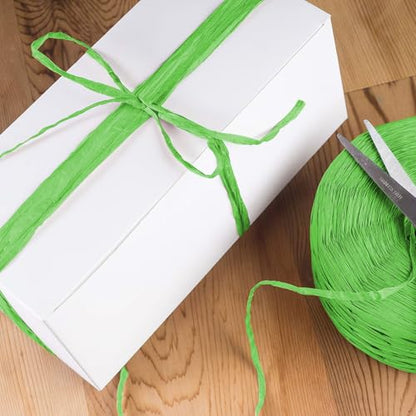218 Yards Raffia Paper Craft Ribbon Packing Paper Twine, 1/4 Inch by 218 Yards - color: Green