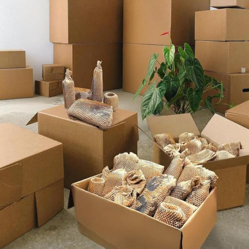 Honeycomb Packing Paper 12" W x 330' L Packing Paper for Moving Products & Gifts Honeycomb Wrapping Paper Recyclable and Biodegradable Cushioning Packing Material with 20 Fragile Stickers - size: 12'' W x 330' L