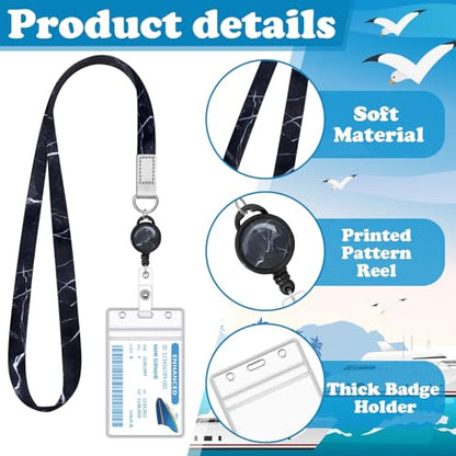 HONSIO 2 Pcs Cruise Lanyard for Ship Cards, Cruise Essentials 2026, Marble - color: Marble