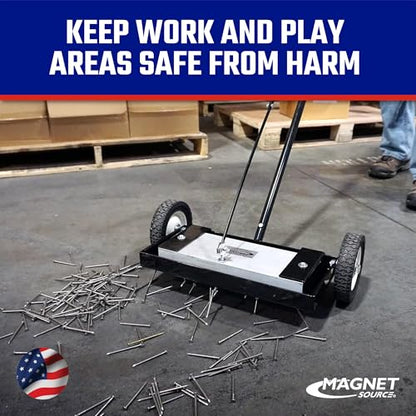Master Magnetics Heavy Duty Magnetic Sweeper - Heavy Duty Push-Type with Release, 24" Sweeping Width, MFSM24RX - style: 24"