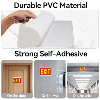 5 Pack Exit Signs, Exit Sign Stickers for Door and Wall Mount - High Visibility Safety Sign, Premium Self-Adhesive Vinyl Easy to Install (Yellow) - color: Exit Sign Yellow