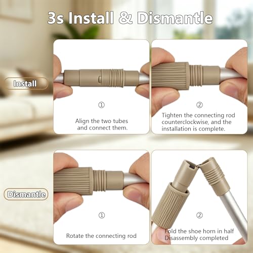 34" Foldable Reacher Grabber Tool with Shoe Horn, 2-in-1 Trash Picker Upper Grabber, 360° Rotating Jaw Long Handy Trash Claw, Lightweight Pick Up Stick for Elderly, Litter, Garden (Gray, 1-Pack) - size: 1 Pack