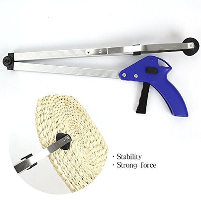 THUSIBER Reacher Grabber 32" Extra Long Folding Reaching Claw Heavy Duty Mobility Aid Arm Extender Gripper Tools for Trash Pick Up Litter Picker Garden Nabber Elderly Arthritis Reach Assist Tool