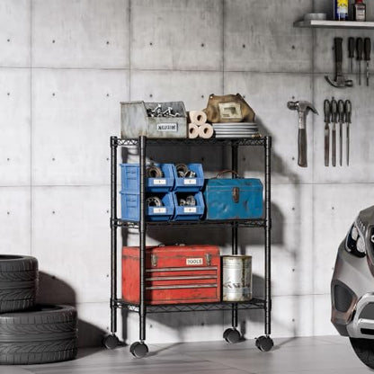 DUMOS 3-Tier Metal Storage Shelves, Shelving Unit, Storage Rack, 23" W - size: 3 Tiers