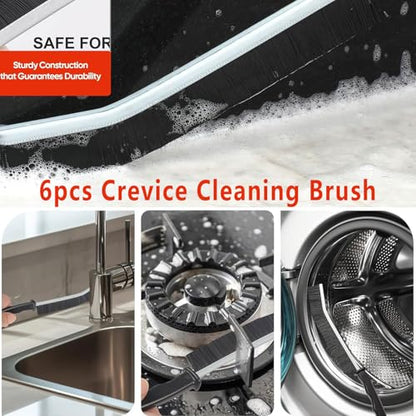 Commercial-Grade Crevice Cleaning Brush Set, Ultra-Stiff Heavy-Duty Gap Scrubber Tools for Bathroom Grout, Window Tracks & Auto Detailing, Zero Cross-Contamination,12Pcs - size: 12Pack