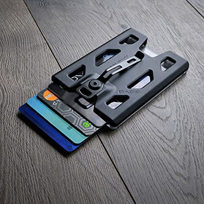 GOVO T4 Badge Holder/Wallet - Durable Polycarbonate ID/Credit Holder with Metal Clip and 4 Cards Slot (Holds 1to 4 Cards) Black - color: Black