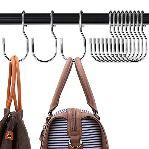 24-Pack Purse Hangers for Closet, Large 5-inch Twist Design Hooks for Bags, Purses, Handbags, Belts, Scarves, Hats (Platinum) - color: 24 Pack Platinum