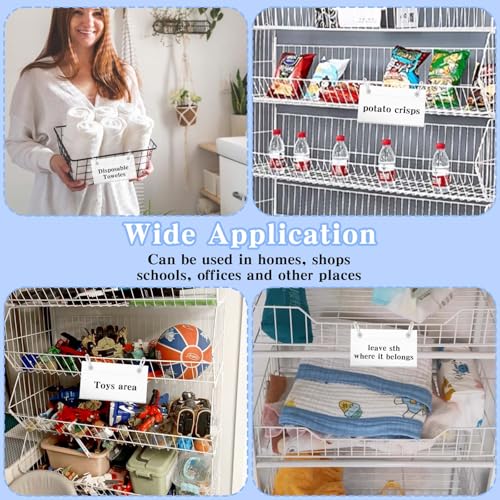 100 Pcs Wire Shelf Label Holder 4" x 2.2" Plastic Basket Label Clips Clear