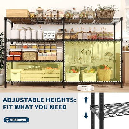 59" W Storage Shelves 4-Tier 1060 LBS Load Metal Garage Shelving with Adjustable Heavy Duty Shelving Unit for Home Kitchen Office Garage 13.8" D x 59.5" H - color: 4 Tier,13.78" D X59.06" W X59.49" H