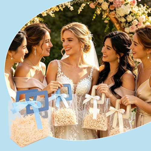 KEUKORZ 12 PCS multicolor Clear PVC Gift Bags with Handles Reusable - color: Multi