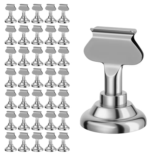 Urban Deco 36 Pieces Table Card Holder Place Card Holders 1.7 inches Gold Steel Card Holders for Photos, Food Signs, Memo Notes, Weddings, Restaurants, Birthdays(Silver 36PK) - color: Silver 36PK