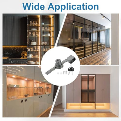0.6" Luminous Sliding Glass Door Ratchet Lock Fit 0.2-0.39" Grey - color: Gray, size: 0.6"