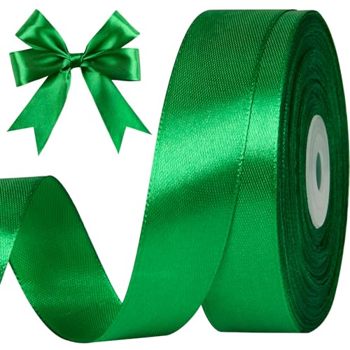 Emerald Green Satin Ribbon, 1 Inch, 50 Yards - color: emerald green