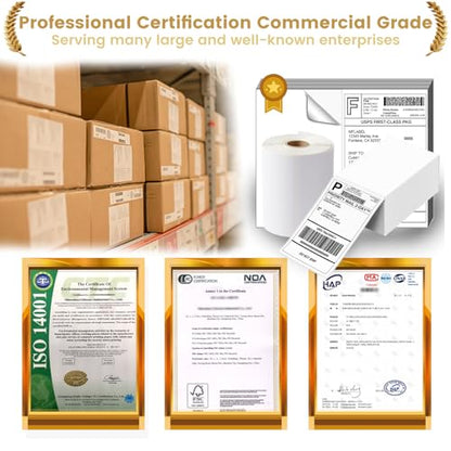 4x6 Direct Thermal Shipping Labels, 2000 Labels/4 Stacks (500 Labels Per Stack), Perforated and Strong Adhesive Thermal Printer Label, Compatible with Zebra, Nelko, Rollo, MUNBYN