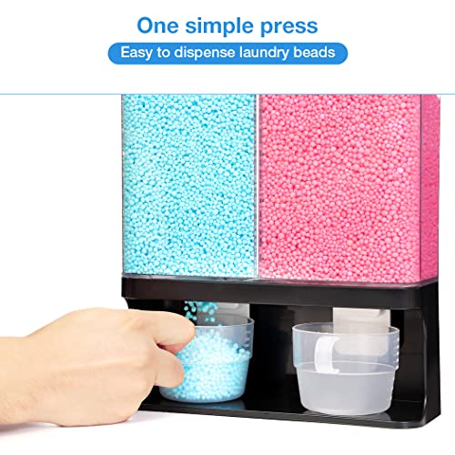 Conworld Laundry Detergent Dispenser, Wall-Mounted Scent Booster Beads Dispenser for Laundry Organizer, Laundry Beads Container, Rice Dispenser, Black - color: D-Black