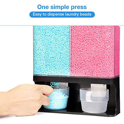 Conworld Laundry Detergent Dispenser, Wall-Mounted Scent Booster Beads Dispenser for Laundry Organizer, Laundry Beads Container, Rice Dispenser, Black - color: D-Black