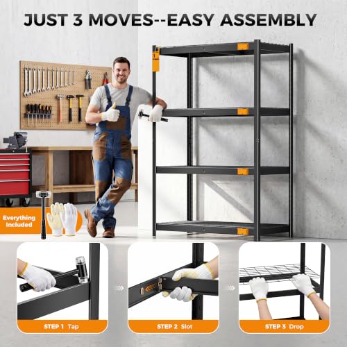 CAMMOO 3200LBS Storage Shelves, 4 Tier Wire Shelf 40" W x 20" D x 60" H - size: 40"W x 20"D x 60"H