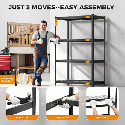 CAMMOO 3200LBS Storage Shelves, 4 Tier Wire Shelf 40" W x 20" D x 60" H - size: 40"W x 20"D x 60"H