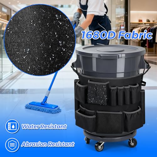 1680D Trash Can Caddy Bag, 10 Pockets Organizer