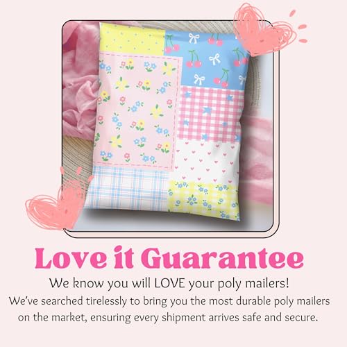 Picksie Mailers- 6x9 Designer Poly Mailers Shipping Bags Small Biz Supplies - color: Pretty Little Patchwork, size: 6x9