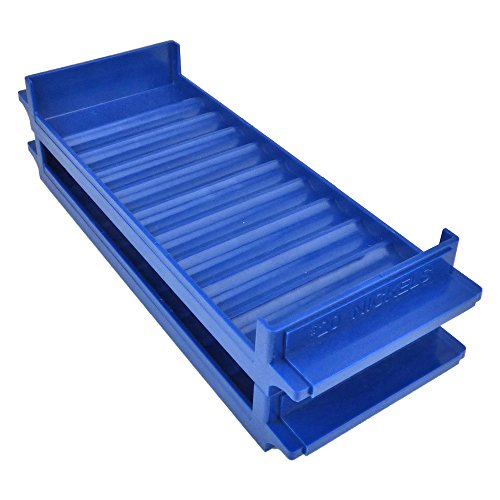 Rolled Coin Plastic Storage Tray, Nickels, Blue (2 Trays) - size: 2 Trays