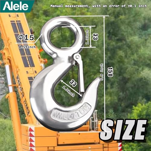 Alele Grab Hooks,2T Crane Scale,Slip Hooks,4400 lbs Stainless Steel Heavy Duty Lifting Hook Rigging Accessory (Grab Hooks 2000kg) - color: Grab Hooks 2000kg