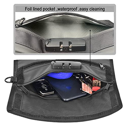 Anti-odour Waterproof Stash Bag - Scent Proof Pouch With Combination Lock for Eliminating Trapping Stink & Smelly Discreet Accessories - color: Black