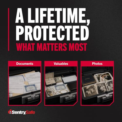 SentrySafe Fireproof Safe Box with Key Lock, Chest Safe with Carrying Handle to Secure Money, Jewelry, Documents, 0.25 Cubic Feet, 6.3 x 15.3 x 12.1 Inches, 1160 - size: 0.25 cu. ft., style: Fire resistant box