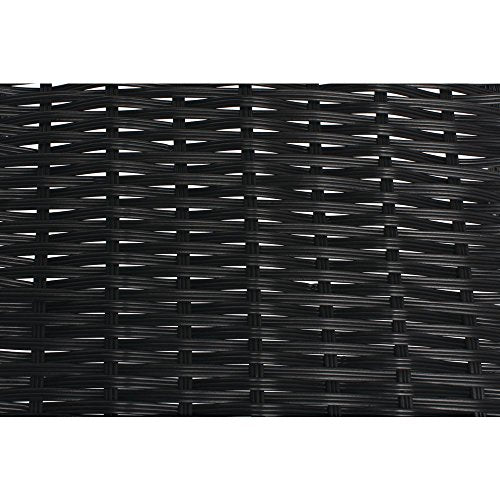 HUBERT Wicker Look Tapered Storage Basket, Rectangular Black - 15 1/2"L x 14"D x 1 1/2" to 4"H - color: Black, size: 15.5"Lx14"Dx1.5-4"H