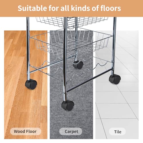 2" Nylon Plastic Stem Casters with Brake, 5/16"-18 Threaded Stem Furniture Wheel, Replacement Swivel Castors for Cart, Small Table, Metal Shelf, Bird Cage, 4 Pcs