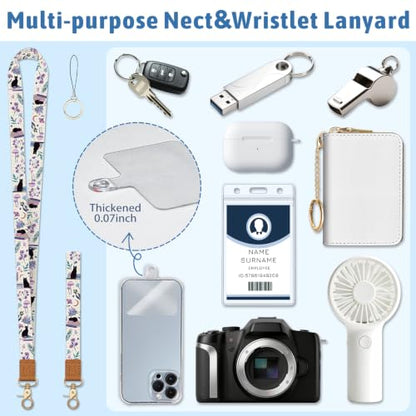 Piefly Black Cat Lanyard Wallet with ID Badge Holder, Small RFID Keychain - color: Black Cat Book