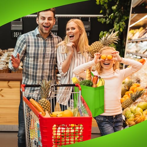 Reginary 50 Pcs Reusable Tote Bags Shopping Bags Non Woven, Green Fruit - color: Green Fruit
