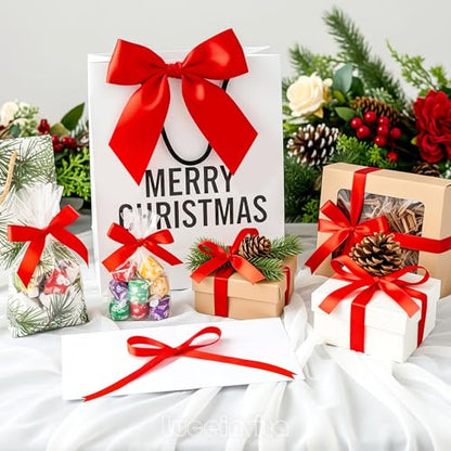 3.5" Red Satin Ribbon Bows (50 Packs) - color: Red, size: 3.5 Inch - 50pcs