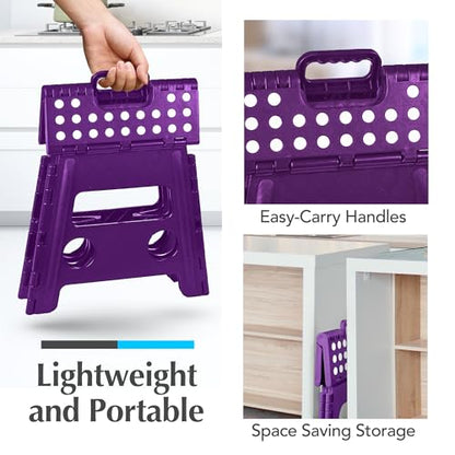 Handy Laundry Folding Step Stool 13 Inch, Purple, Non-Slip Holds 300 lbs - color: Purple, size: 13 Inch