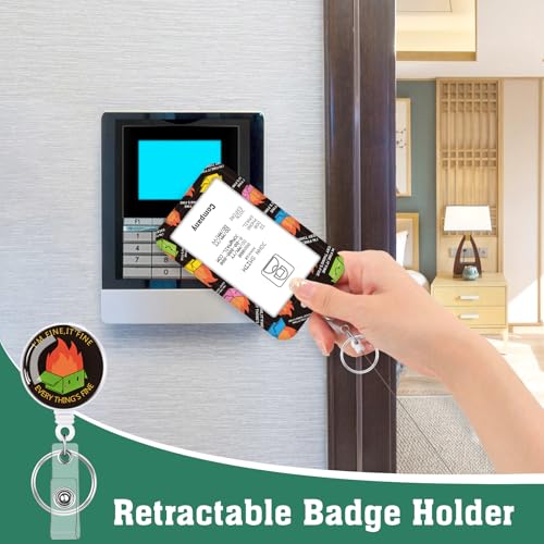 3 Pack Dumpster Fire Badge Holder with Retractable Reel, Vertical Id Case - color: Fire Dumpster