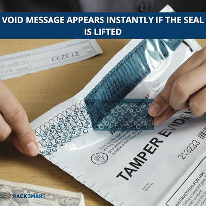 12”x16" Opaque Plastic Deposit Bags with Security Tape Tamper Evident - Secure Bank Deposits, Cash Handling, & Currency Transport | Self-Sealing Tape with Hidden Graphics | 100-Pack - color: Opaque, size: 12"x16"