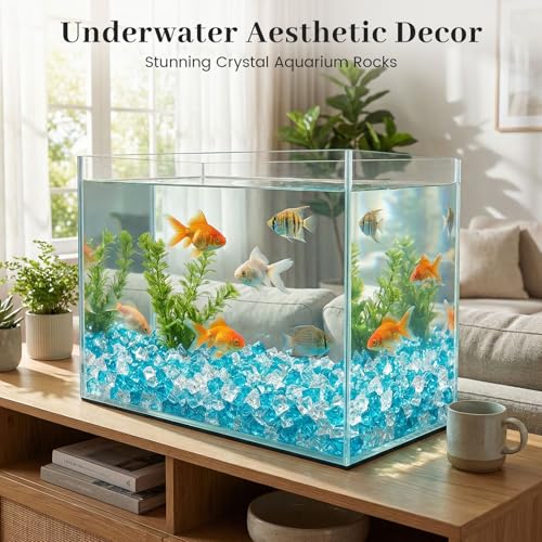 DOMESTAR Mixed Blue and Clear Fake Ice, 150 PCS Acrylic Crystal Vase Filler - color: Mixed Blue