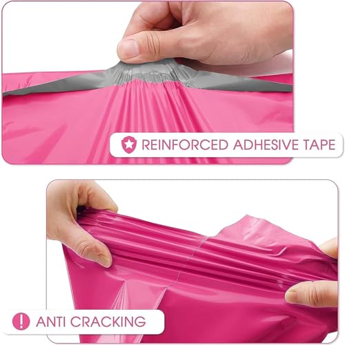 Metronic Poly Mailers 12x15.5 100 Pack Pink Medium Clothing Shipping Bags - color: Pink, size: 12x15.5 100PC