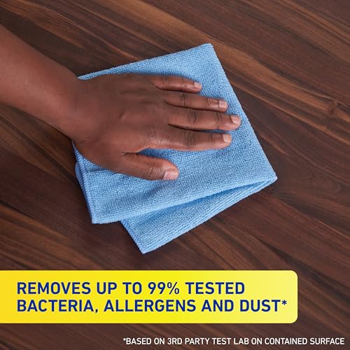 Quickie Microfiber Cleaning Cloth 14 x 14 Inches Blue Pack of 24 Washable and Reusable Ideal for Multi-Surface Indoor/Outdoor Dusting and Polishing - size: 14 inch x 14 inch, style: 24 Pack