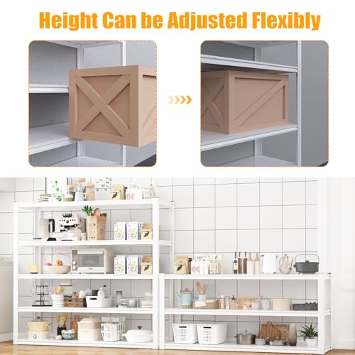Himimi Garage Shelving 3500 LBS Garage Shelves Heavy Duty 72" H Standing Shelf Units, 5-Tier Adjustable Metal Shelving for Industrial Basement Warehouse, 48" W x 24" D x 72" H, White - color: White, size: 48"W x24"Dx72"H-Plate