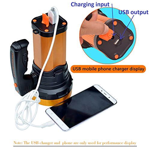 Heavy Duty Flashlight – Bright Rechargeable Searchlight with 2 Modes – Led Spotlight Handle – Easy to Use – Built-in Rechargeable Battery