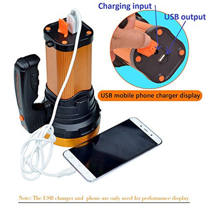 Heavy Duty Flashlight – Bright Rechargeable Searchlight with 2 Modes – Led Spotlight Handle – Easy to Use – Built-in Rechargeable Battery