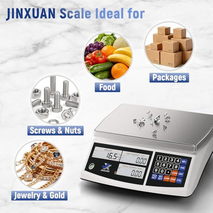 Industrial Counting Scales 33lb/15kgx0.1g Precision Digital Bench Scale lb/g/kg/oz Electronic Inventory Scale for Small Parts Coins, Gram Scale Parts Scale with Stainless Steel Platform Backlit LCD - style: 15kg x 0.1g