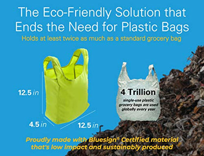 Reusable Grocery Bags, Foldable Shopping Bags in Pod, 10 Pack - color: Green - 10 Bags